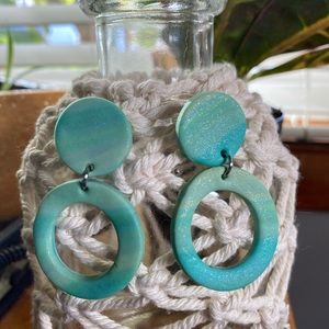 Circle clay earrings